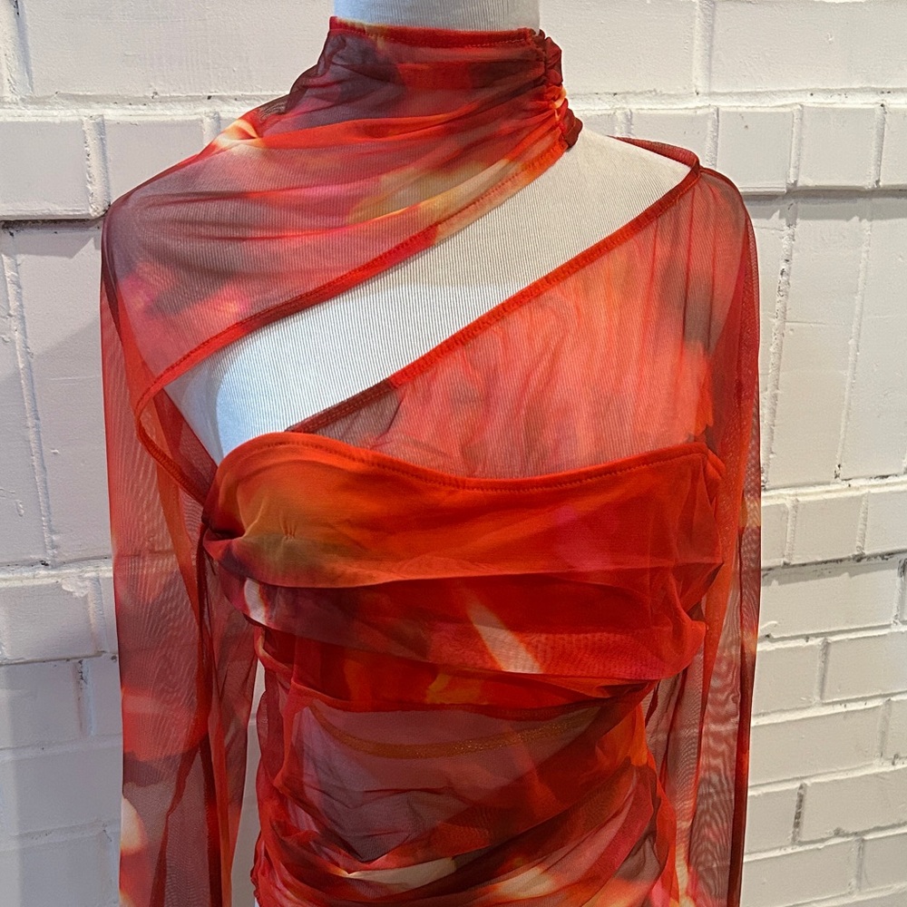 Fashion Nova Red Long Sleeve body suit